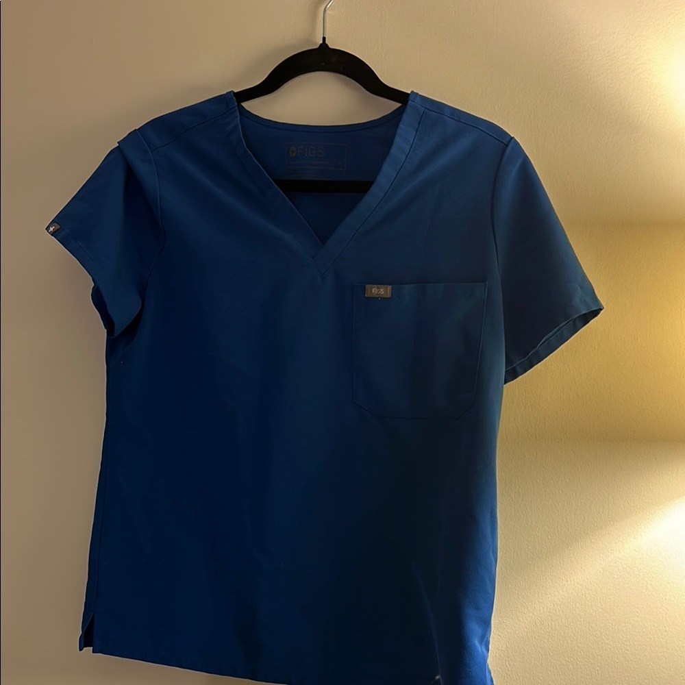 Figs Royal Blue Scrub Top Medium